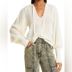 Ulla Johnson Cream Lara Knit Alpaca Blend Pullover Sweater